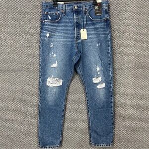 Levi's Blue Skinny Jeans with Intentional Distressing